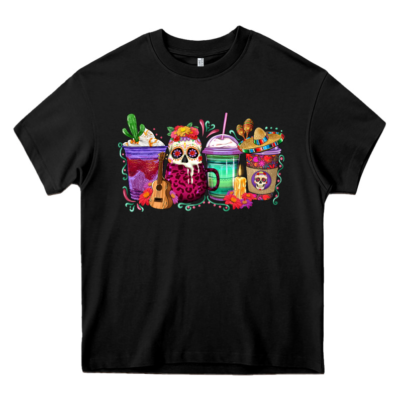 Dia De Los Muertos Coffee Cups Heavy Core Tee by texasbilliewilder | Teevron