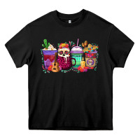 Black dia de los muertos coffee cups Heavy Core Tee - texasbilliewilder