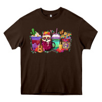 Chocolate Brown dia de los muertos coffee cups Heavy Core Tee - texasbilliewilder
