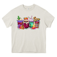 Cream dia de los muertos coffee cups Heavy Core Tee - texasbilliewilder