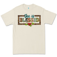 Bone she is blesssed floral Premium Tee - BarkalooDesign