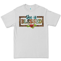 Dove Grey she is blesssed floral Premium Tee - BarkalooDesign