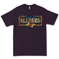 Plum she is blesssed floral Premium Tee - BarkalooDesign
