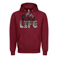 Burgundy race life Zipper Hoodie - MaliasSmallBusiness