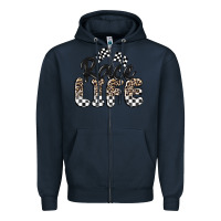 Navy race life Zipper Hoodie - MaliasSmallBusiness