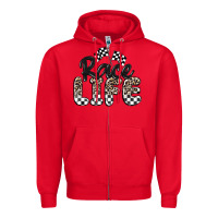 Red race life Zipper Hoodie - MaliasSmallBusiness