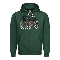 Sports Green race life Zipper Hoodie - MaliasSmallBusiness