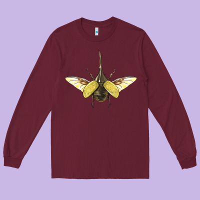 Hercules Beetle With Wings Long Sleeve Tee Designed By Lillyallendesigns