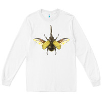 White Hercules Beetle With Wings Long Sleeve Tee - LillyAllenDesigns