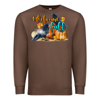 Chestnut Welcome Fall With Crow Premium Sweatshirt - LillyAllenDesigns