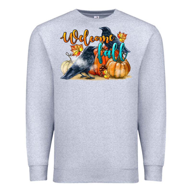 Welcome Fall With Crow Premium Sweatshirt by LillyAllenDesigns | Teevron