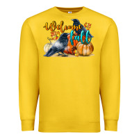 Lemon Welcome Fall With Crow Premium Sweatshirt - LillyAllenDesigns