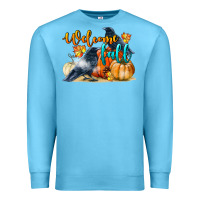 Ocean Blue Welcome Fall With Crow Premium Sweatshirt - LillyAllenDesigns