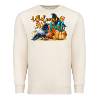 Sandshell Welcome Fall With Crow Premium Sweatshirt - LillyAllenDesigns