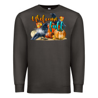 Smoke Welcome Fall With Crow Premium Sweatshirt - LillyAllenDesigns