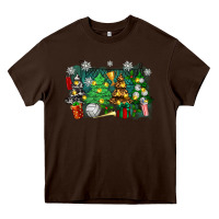 Chocolate Brown christmas trees with tennis Heavy Core Tee - Zillion Design Studio