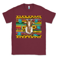 Burgundy goat sunflowers gemstones serape leopard glitter Classic Tee - Artiststas