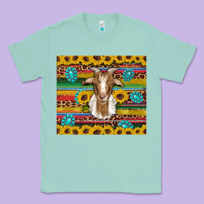 Goat Sunflowers Gemstones Serape Leopard Glitter Classic Tee Designed By Artiststas