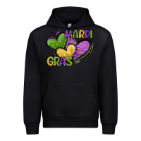 Black mardi gras heart Urban Hoodie - CowGirlArtShop
