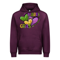 Mauve Wine mardi gras heart Urban Hoodie - CowGirlArtShop