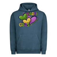 Pigment Midnight Navy mardi gras heart Urban Hoodie - CowGirlArtShop