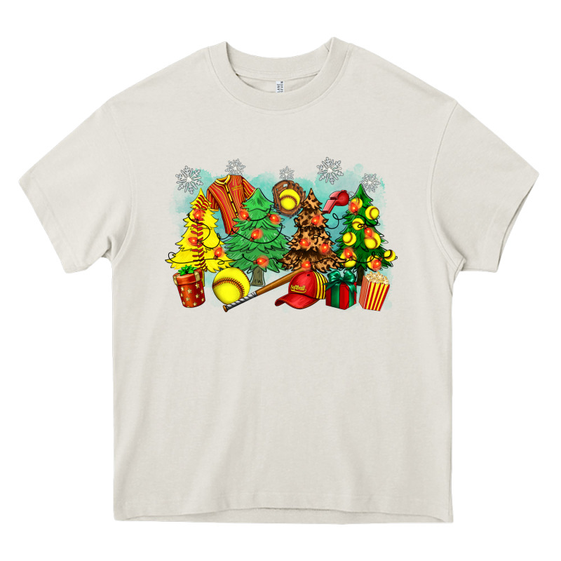 Christmas Trees With Softball Heavy Core Tee by Zillion Design Studio | Teevron