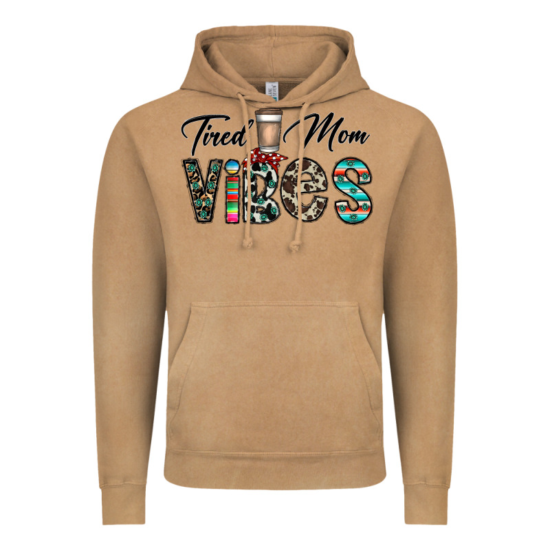 Tired Mom Vibes Vintage Hoodie by CowhideDigitalArt | Teevron
