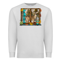 Dove Grey White Tailed Buck Fall Premium Sweatshirt - LillyAllenDesigns