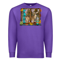 Purple White Tailed Buck Fall Premium Sweatshirt - LillyAllenDesigns