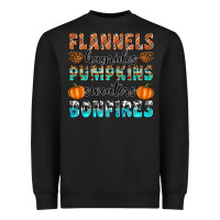Black Flannels Hayrides Pumpkins Sweaters Bonfires Heavyweight Sweatshirt - Artiststas