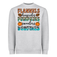 Heather Grey Flannels Hayrides Pumpkins Sweaters Bonfires Heavyweight Sweatshirt - Artiststas