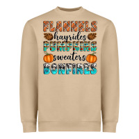 Flannels Hayrides Pumpkins Sweaters Bonfires Heavyweight Sweatshirt | Teevron