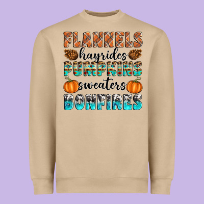 Flannels Hayrides Pumpkins Sweaters Bonfires Heavyweight Sweatshirt Designed By Artiststas