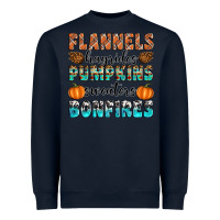 Navy Flannels Hayrides Pumpkins Sweaters Bonfires Heavyweight Sweatshirt - Artiststas