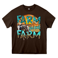 Chocolate Brown farm sweet farm with horses Heavy Core Tee - texasbilliewilder