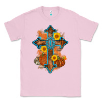 Bubblegum Pink thanksgiving cross pumpkin sunflower Classic Tee - AdoDesignShop