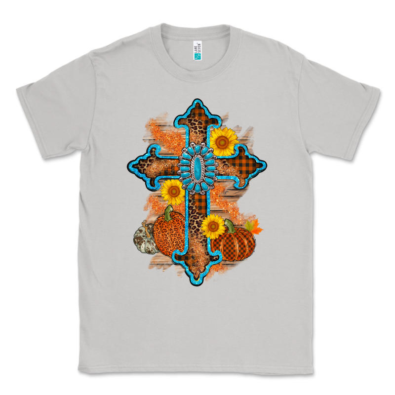 Thanksgiving Cross Pumpkin Sunflower Classic Tee by AdoDesignShop | Teevron