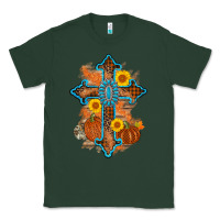 Sports Green thanksgiving cross pumpkin sunflower Classic Tee - AdoDesignShop