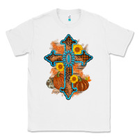 White thanksgiving cross pumpkin sunflower Classic Tee - AdoDesignShop