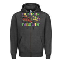 Charcoal Heather i'm catchin' if you're throwin' Zipper Hoodie - MaliasSmallBusiness