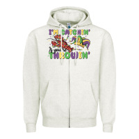 Oatmeal Heather i'm catchin' if you're throwin' Zipper Hoodie - MaliasSmallBusiness