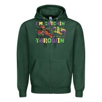 Sports Green i'm catchin' if you're throwin' Zipper Hoodie - MaliasSmallBusiness