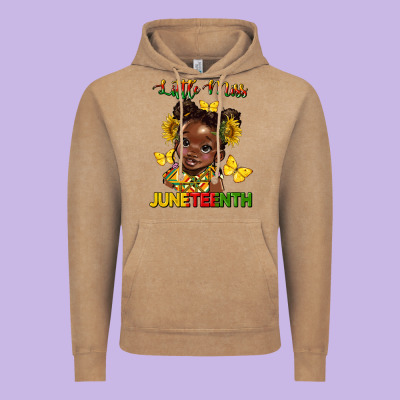 Little Miss Juneteenth Vintage Hoodie Designed By Hra Design Shop