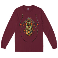 Burgundy Acrocinus Beetle Illustrations Long Sleeve Tee - LillyAllenDesigns