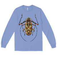 Colony Blue Acrocinus Beetle Illustrations Long Sleeve Tee - LillyAllenDesigns