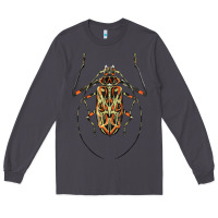 Smoke Acrocinus Beetle Illustrations Long Sleeve Tee - LillyAllenDesigns