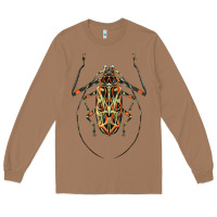 Toasted Coconut Acrocinus Beetle Illustrations Long Sleeve Tee - LillyAllenDesigns