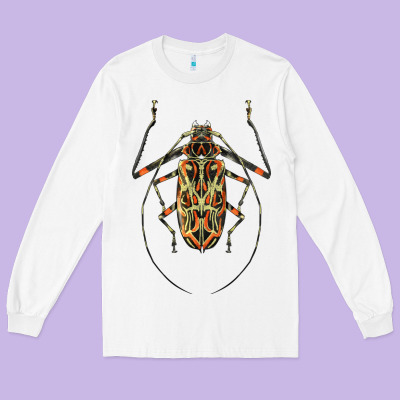 Acrocinus Beetle Illustrations Long Sleeve Tee Designed By Lillyallendesigns