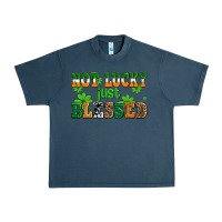 Midnight Navy not lucky just blessed Urban Heavy Tee - AdoDesignShop