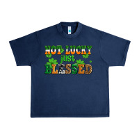 Navy not lucky just blessed Urban Heavy Tee - AdoDesignShop